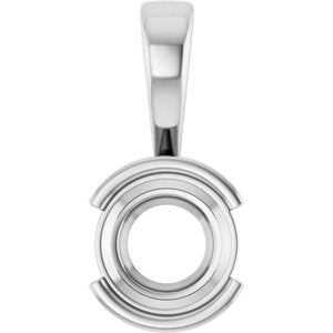Sterling Silver 7.4 mm Round Charm/Pendant Mounting – image 2