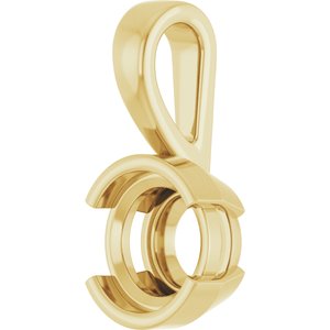 10K Yellow Gold 7.4 mm Round Charm/Pendant Mounting – image 4