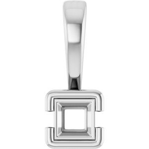 Continuum Sterling Silver 3x3 mm Square Charm/Pendant Mounting – image 2