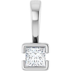 Platinum 3x3 mm Square Charm/Pendant Mounting