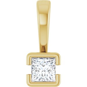 14K Yellow Gold 3x3 mm Square Charm/Pendant Mounting