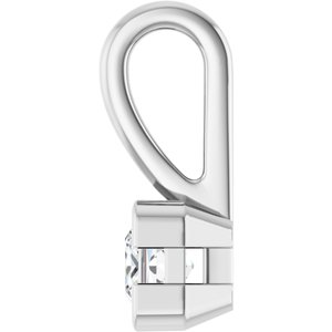 18K White Gold 3x3 mm Square Charm/Pendant Mounting – image 5