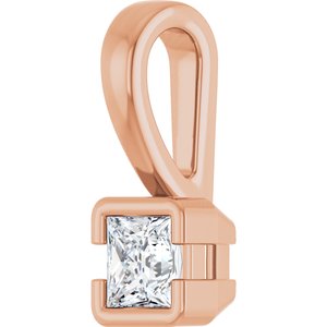 10K Rose Gold 3x3 mm Square Charm/Pendant Mounting – image 3