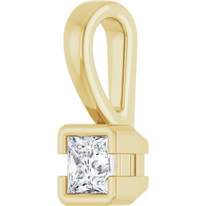 18K Yellow Gold 3x3 mm Square Charm/Pendant Mounting – image 3