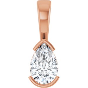 10K Rose Gold 9x6 mm Pear Charm/Pendant Mounting