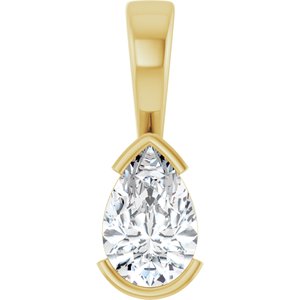 10K Yellow Gold 9x6 mm Pear Charm/Pendant Mounting