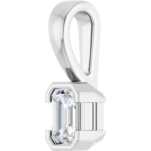 14K X1 White Gold 5x3 mm Emerald Charm/Pendant Mounting – image 3