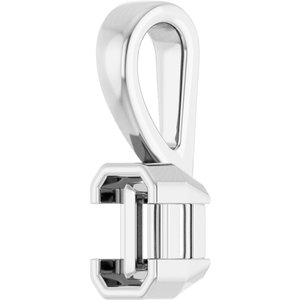 14K X1 White Gold 5x3 mm Emerald Charm/Pendant Mounting – image 4