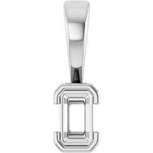 14K X1 White Gold 5x3 mm Emerald Charm/Pendant Mounting – image 2
