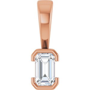 10K Rose Gold 5x3 mm Emerald Charm/Pendant Mounting