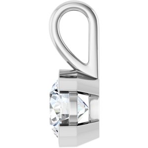 14K X1 White Gold 7.4 mm Round Charm/Pendant Mounting – image 5