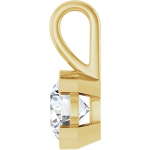 14K Yellow Gold 7.4 mm Round Charm/Pendant Mounting – image 5