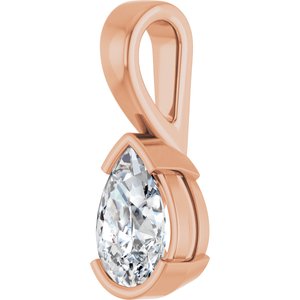 10K Rose Gold 9x6 mm Pear Charm/Pendant Mounting – image 3
