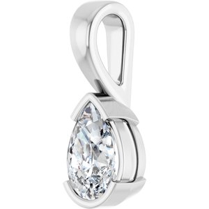 14K X1 White Gold 9x6 mm Pear Charm/Pendant Mounting – image 3