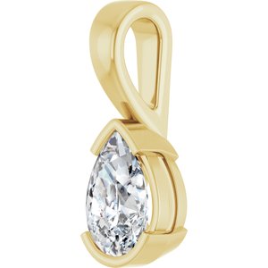 10K Yellow Gold 9x6 mm Pear Charm/Pendant Mounting – image 3