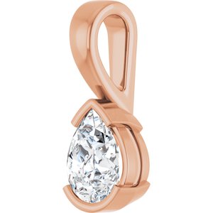 10K Rose Gold 8x6 mm Pear Charm/Pendant Mounting – image 3