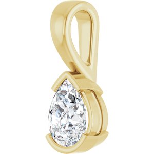 14K Yellow Gold 8x6 mm Pear Charm/Pendant Mounting – image 3