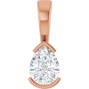 18K Rose Gold 8x6 mm Pear Charm/Pendant Mounting