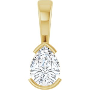 14K Yellow Gold 8x6 mm Pear Charm/Pendant Mounting