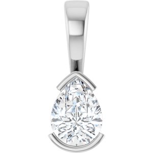 Continuum Sterling Silver 8x6 mm Pear Charm/Pendant Mounting