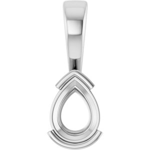Sterling Silver 8x6 mm Pear Charm/Pendant Mounting – image 2