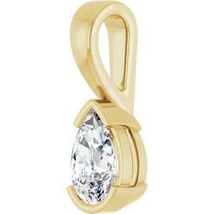 10K Yellow Gold 8x5 mm Pear Charm/Pendant Mounting – image 3