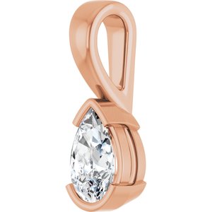 14K Rose Gold 8x5 mm Pear Charm/Pendant Mounting – image 3