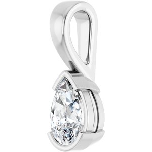 10K White Gold 8x5 mm Pear Charm/Pendant Mounting – image 3