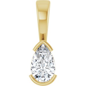 18K Yellow Gold 8x5 mm Pear Charm/Pendant Mounting