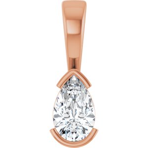 10K Rose Gold 8x5 mm Pear Charm/Pendant Mounting