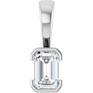 Continuum Sterling Silver 6x4 mm Emerald Charm/Pendant Mounting