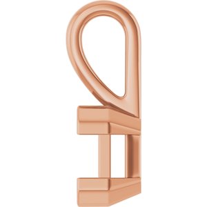 18K Rose Gold 6x4 mm Emerald Charm/Pendant Mounting – image 6