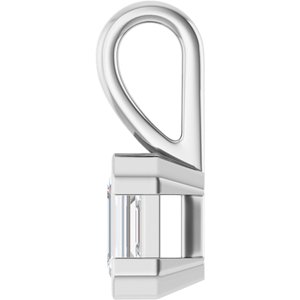 18K White Gold 6x4 mm Emerald Charm/Pendant Mounting – image 5