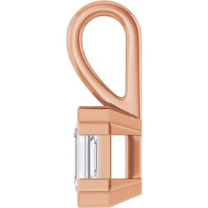 18K Rose Gold 6x4 mm Emerald Charm/Pendant Mounting – image 5