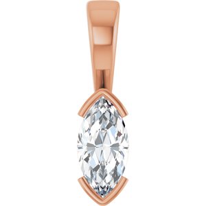 18K Rose Gold 10x5 mm Marquise Charm/Pendant Mounting