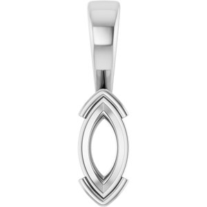 14K X1 White Gold 10x5 mm Marquise Charm/Pendant Mounting – image 2