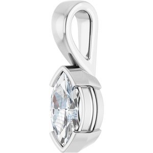 10K White Gold 10x5 mm Marquise Charm/Pendant Mounting – image 3