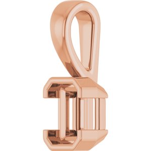18K Rose Gold 6x4 mm Emerald Charm/Pendant Mounting – image 4