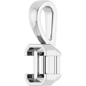 18K White Gold 6x4 mm Emerald Charm/Pendant Mounting – image 4