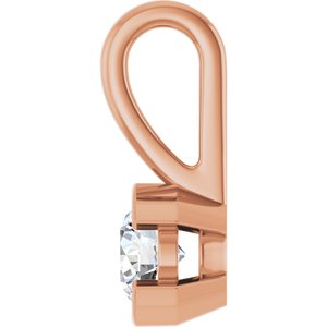 18K Rose Gold 4.1 mm Round Charm/Pendant Mounting – image 5