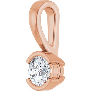 18K Rose Gold 4.1 mm Round Charm/Pendant Mounting – image 3
