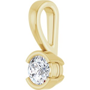 14K Yellow Gold 4.1 mm Round Charm/Pendant Mounting – image 3