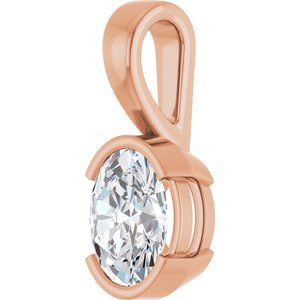 18K Rose Gold 8.5x6.5 mm Oval Charm/Pendant Mounting – image 3