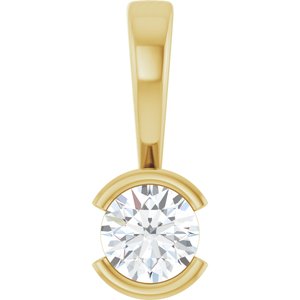 18K Yellow Gold 4.1 mm Round Charm/Pendant Mounting