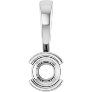 14K X1 White Gold 4.1 mm Round Charm/Pendant Mounting – image 2