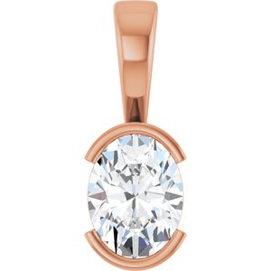 18K Rose Gold 8.5x6.5 mm Oval Charm/Pendant Mounting