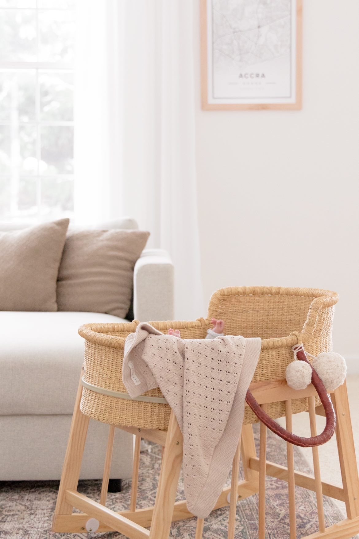 Toffee Pointelle Knit Blanket