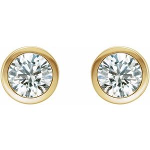 14K Yellow Gold 1 CTW Natural Diamond Bezel-Set Earrings – image 2