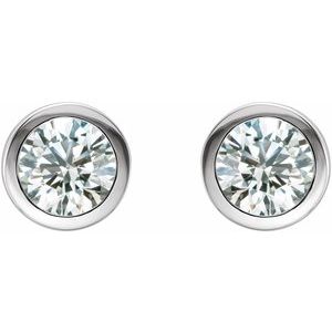 14K White Gold 1 CTW Natural Diamond Bezel-Set Earrings – image 2