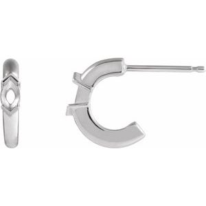 14K White Gold 4x2 mm Marquise Accented 10 mm Hoop Earring Mounting